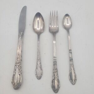 Oneida ENCHANTMENT Child (2) Spoon, Fork & Knife Silver Plate Flatware